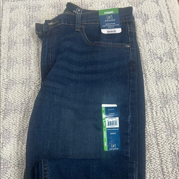 George Men's Straight Jeans - Deep Blue - Picture 1 of 3
